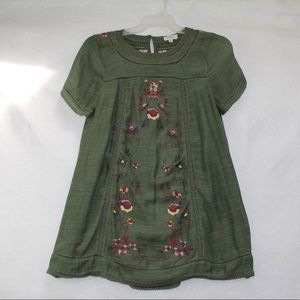 5/$25 UMGEE Embroidered Green Short Dress Sz S